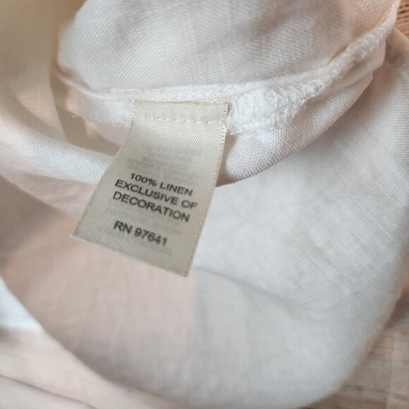 J. Jill Women's Large White Linen Sequin Iridescent Beaded Tunic Top Boho Crispy - Picture 7 of 16